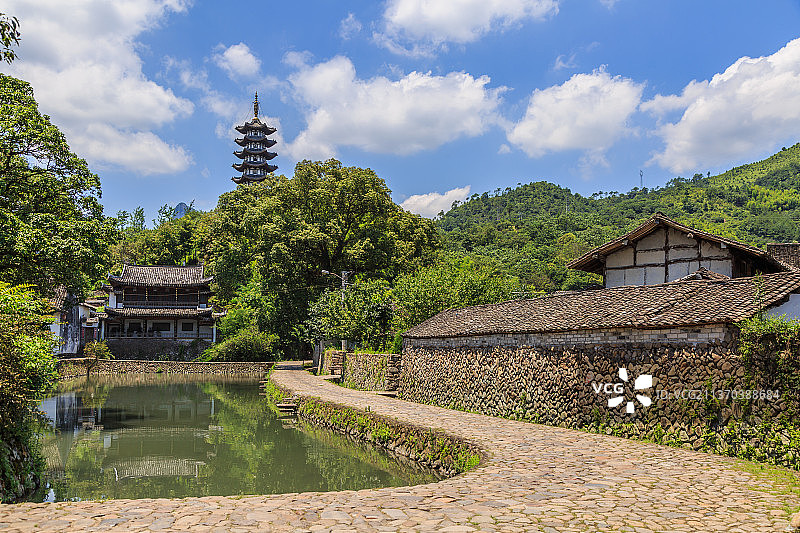 温州楠溪江崖头古镇街景图片素材