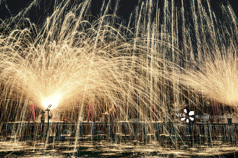 中国民间传统特色烟花国家非物质文化遗产图片素材