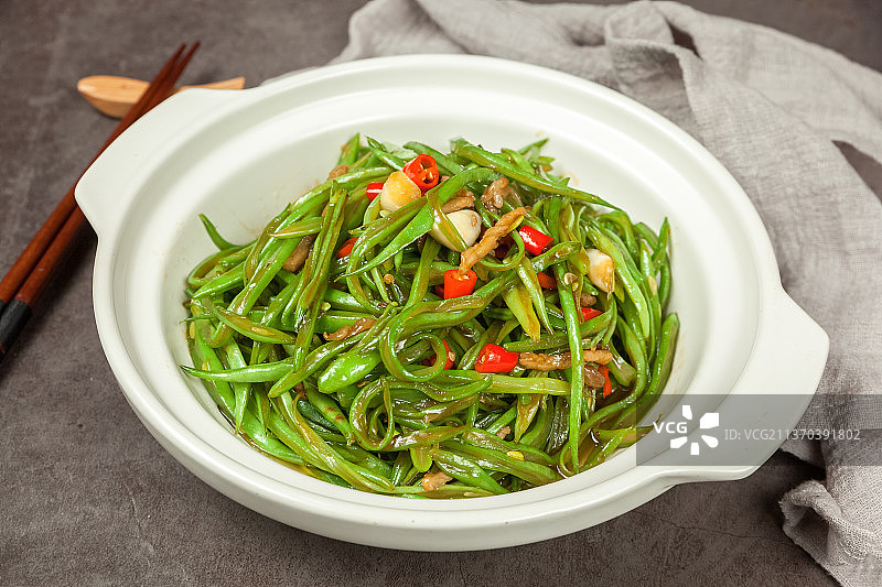 中餐美食-砂锅扁豆丝图片素材