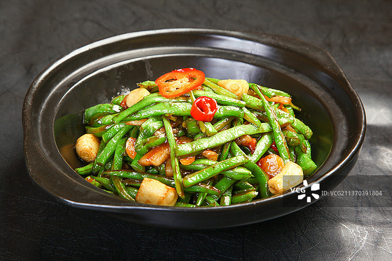 中餐美食-砂锅扁豆丝图片素材