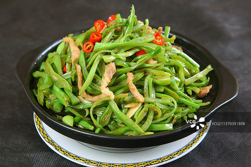 中餐美食-砂锅扁豆丝图片素材