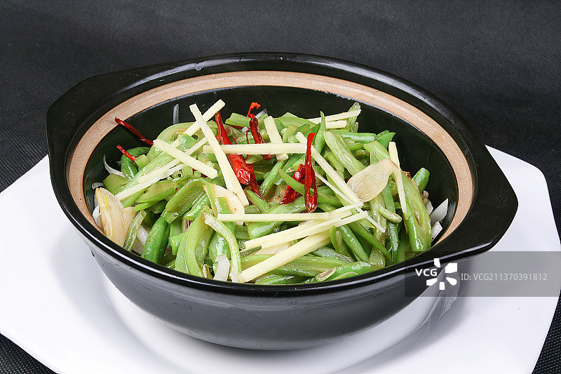 中餐美食-砂锅扁豆丝图片素材