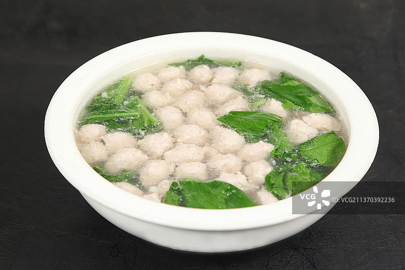 中餐美食-小白菜氽丸子图片素材