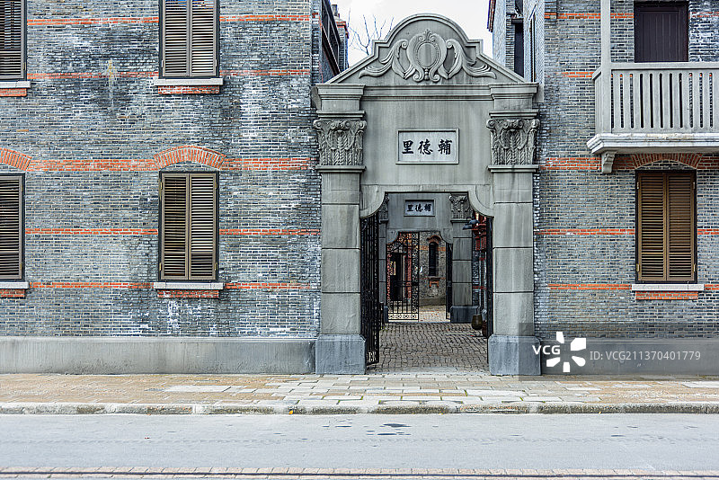 上海影视城内的旧街区建筑图片素材