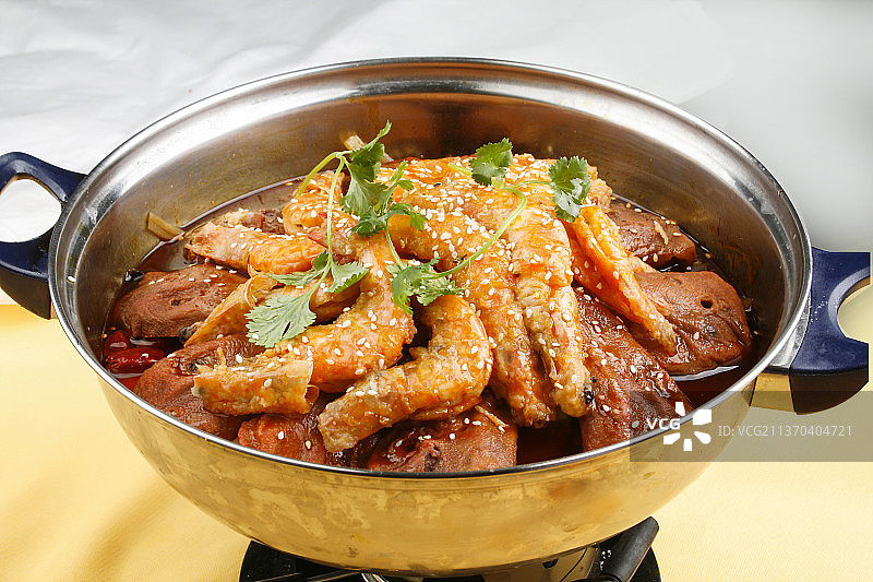 中餐美食-干锅鸭头虾图片素材