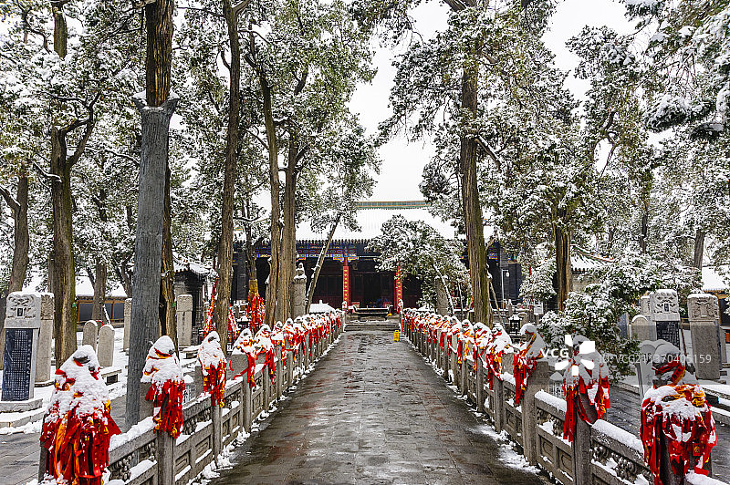 中国河南洛阳关林庙石狮御道图片素材