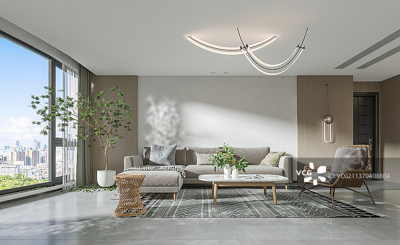 现代风格住宅空间内部客厅图片素材