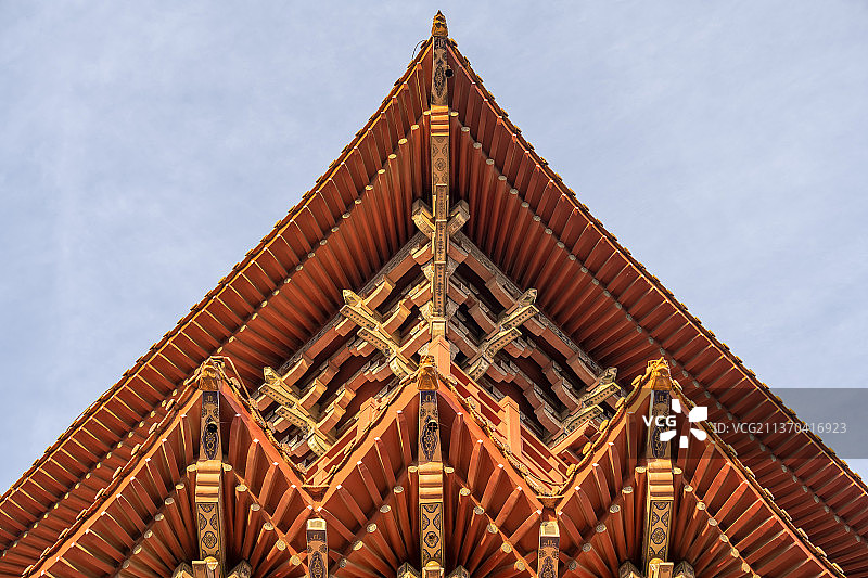 中国古典建筑的屋檐特写图片素材