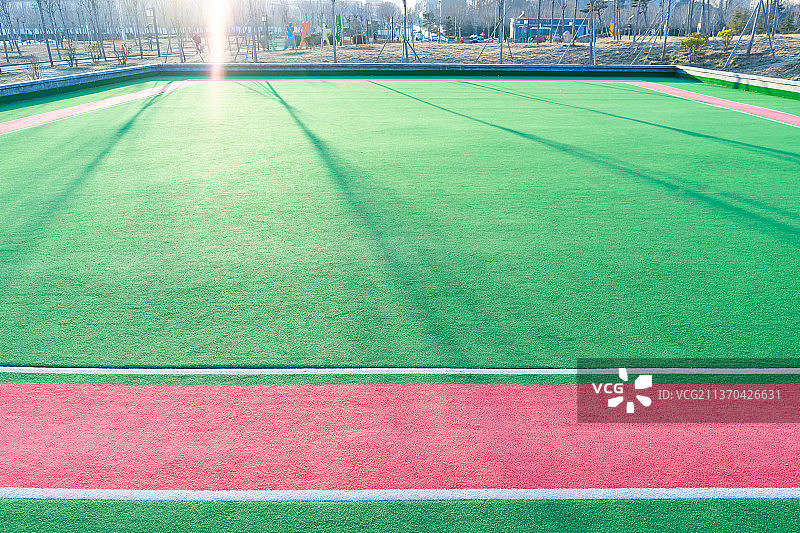 中国体育运动健身活动拍摄主题，山东省泰安市泰安生态绿地健身活动公园的门球槌球运动场，户外无人图像摄影图片素材