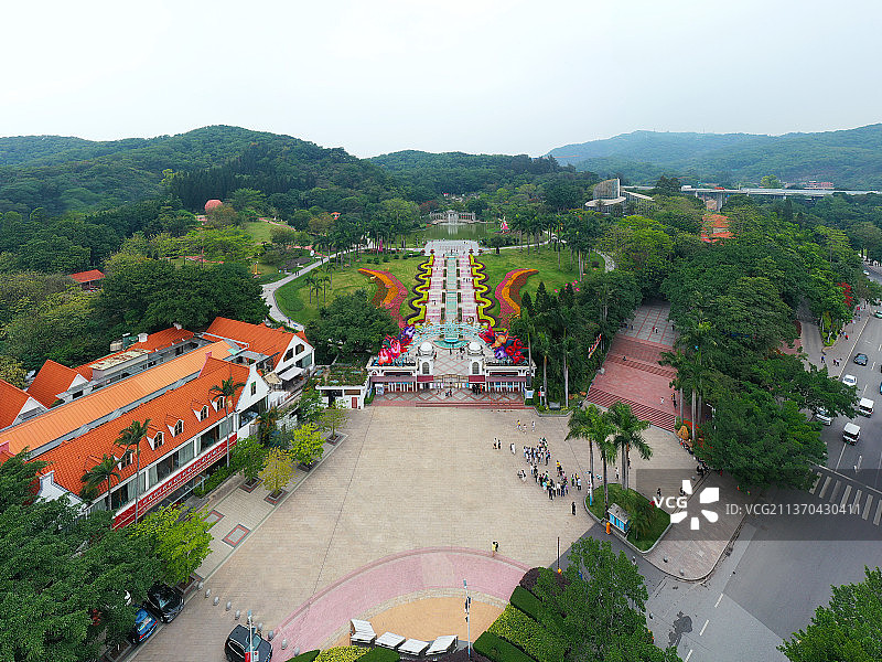 广东省广州市白云区白云山国家级风景名胜区航拍图片素材