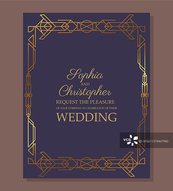 紫色婚礼请柬图片素材