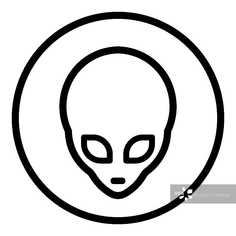 白色背景上的外星生物扁平图标图片素材