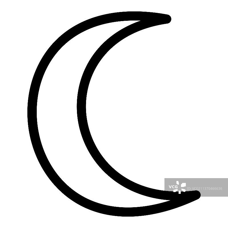 白色背景上的月亮扁平图标图片素材