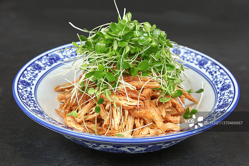 中餐美食-香椿苗拌腐竹图片素材