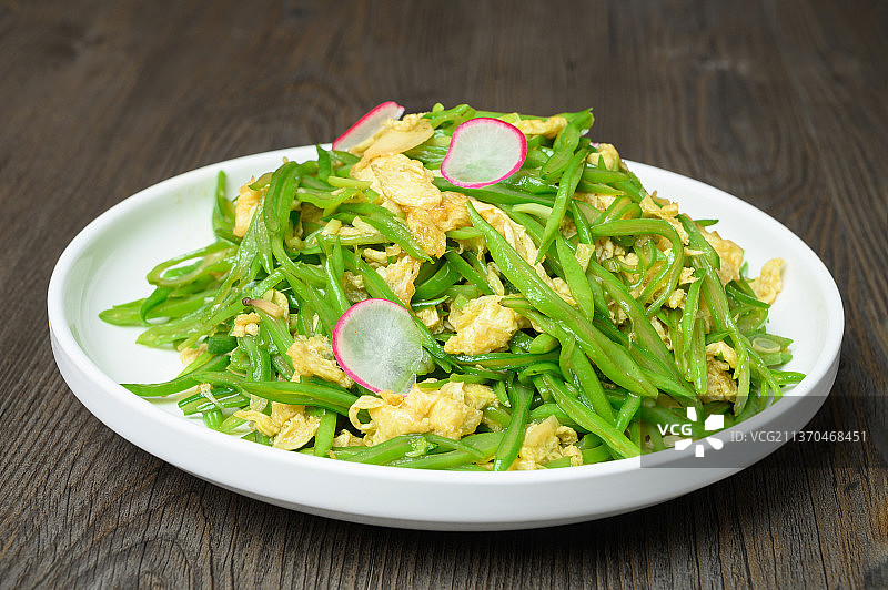 中餐美食-虾酱扁豆丝图片素材