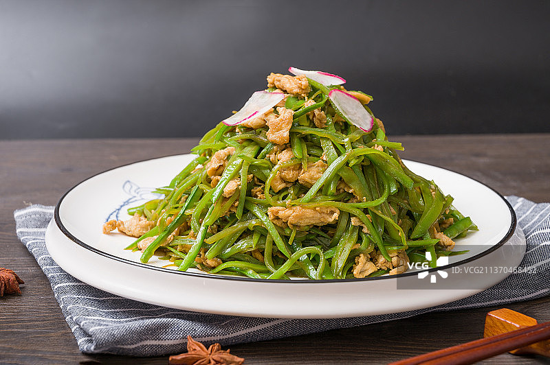 中餐美食-虾酱扁豆丝图片素材