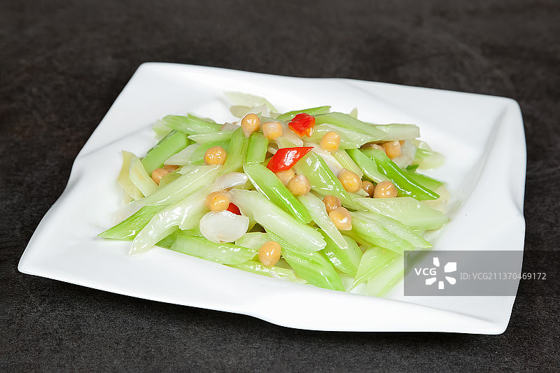 中餐美食-西芹炒白合图片素材