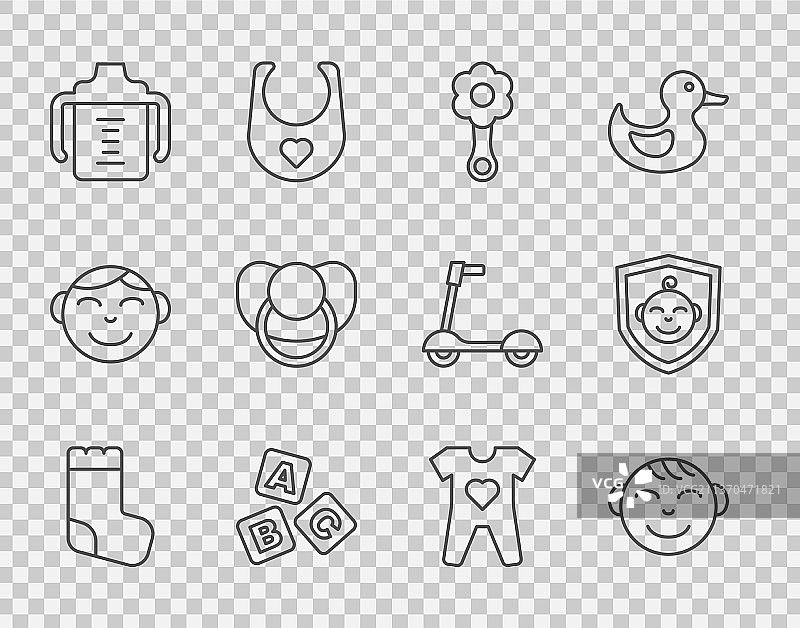 婴儿袜子小男孩拨浪鼓图标图片素材