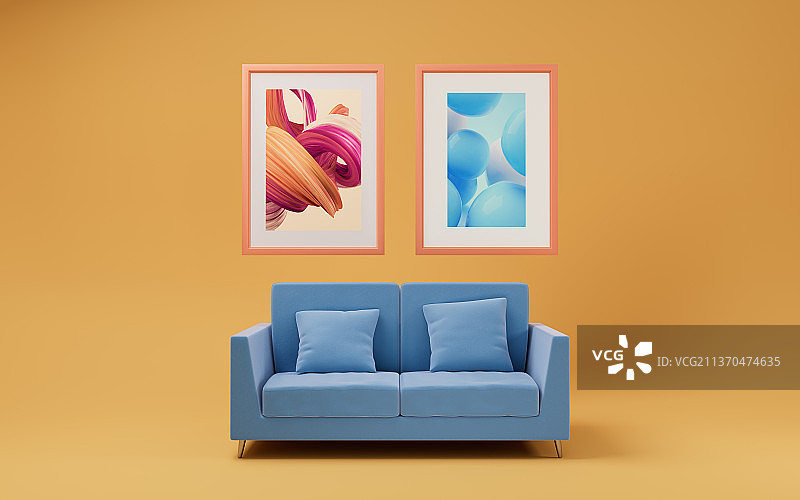 柔软的沙发3D渲染图片素材