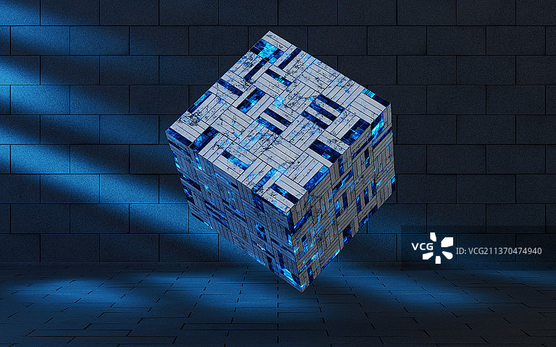 创意科技感方块材料3D渲染图片素材
