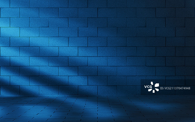 黑暗的空房间3D渲染图片素材