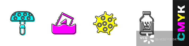 毒蝇伞蘑菇放射性废料合集图片素材