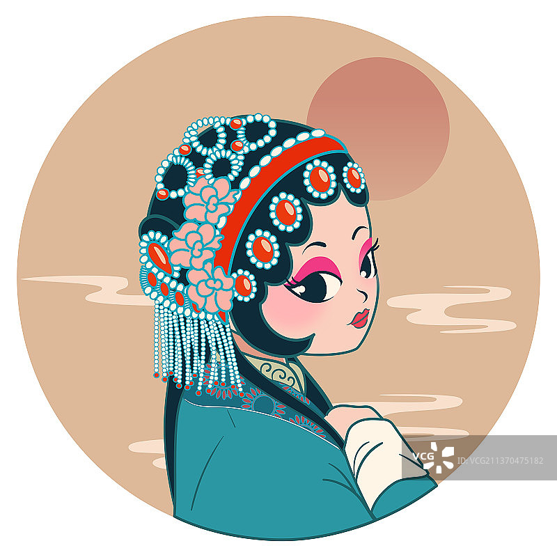 中国风国粹京剧卡通人物图片素材