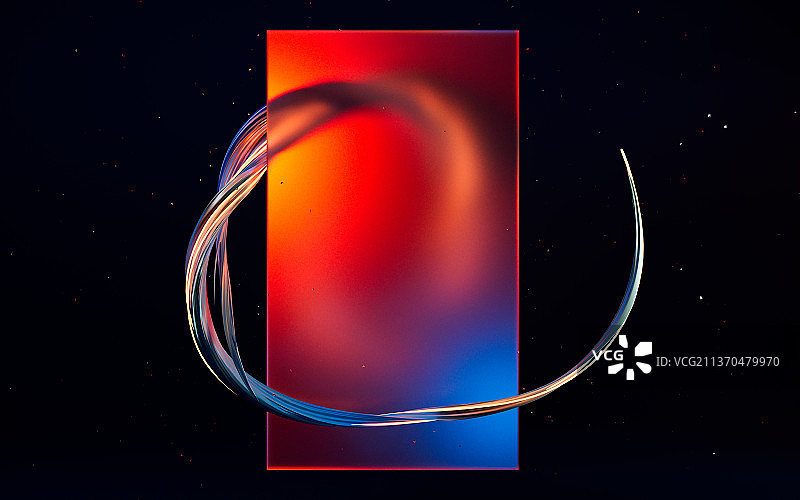 创意霓虹流动曲线3D渲染图片素材