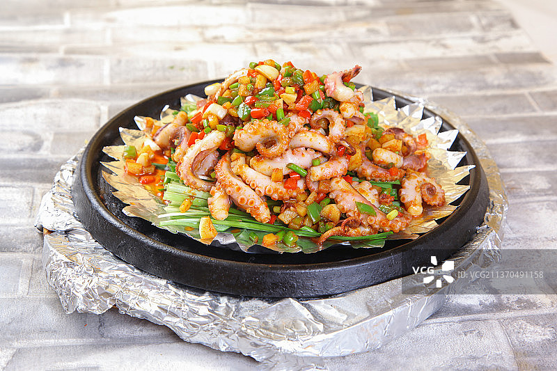 中餐美食-铁板鱿鱼须图片素材