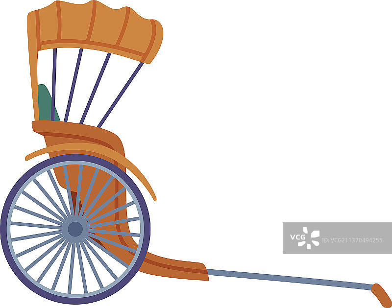 双轮中国乘客拉的黄包车图片素材