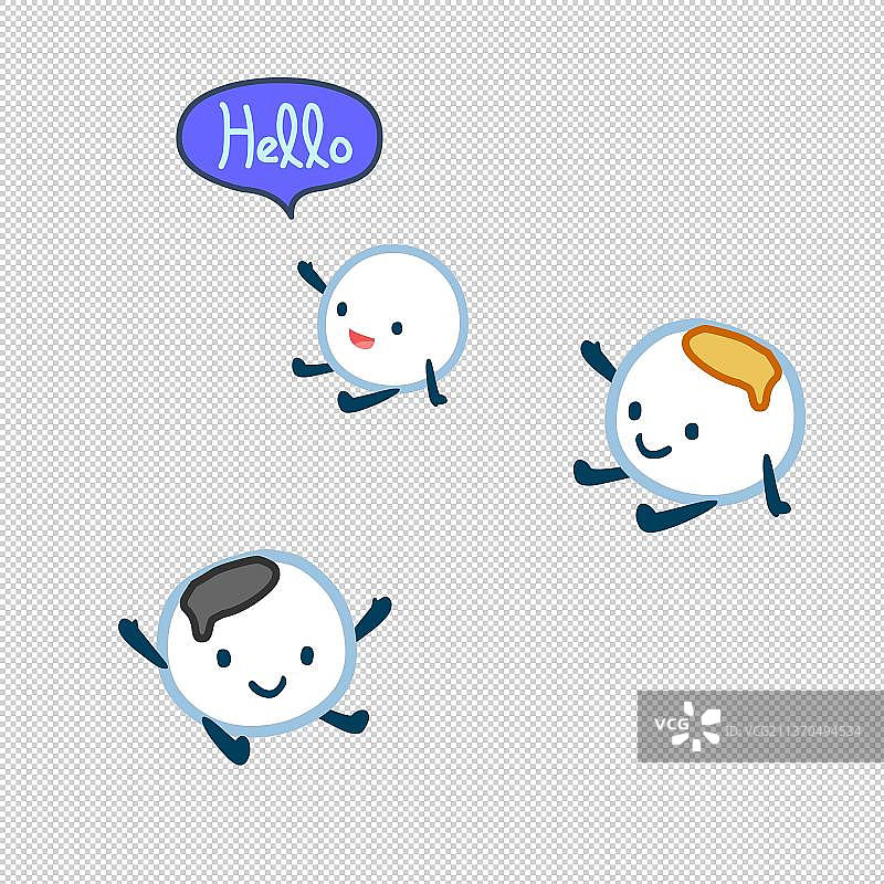 拟人小汤圆组合图片素材