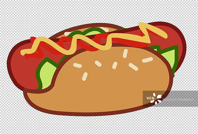 热狗简笔画图标图片素材