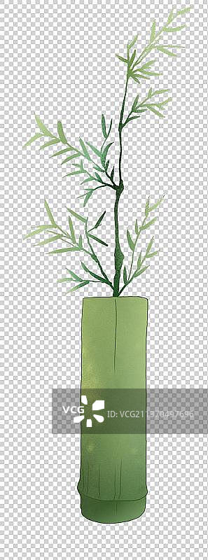 插竹筒里的竹叶图片素材