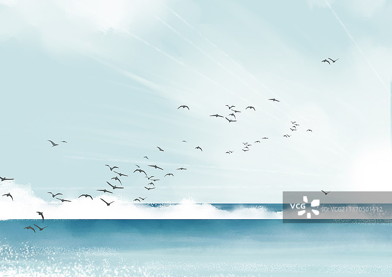 大海和天空图片素材