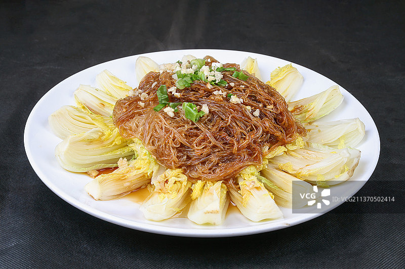 中餐美食-蒜茸粉丝蒸娃娃菜图片素材