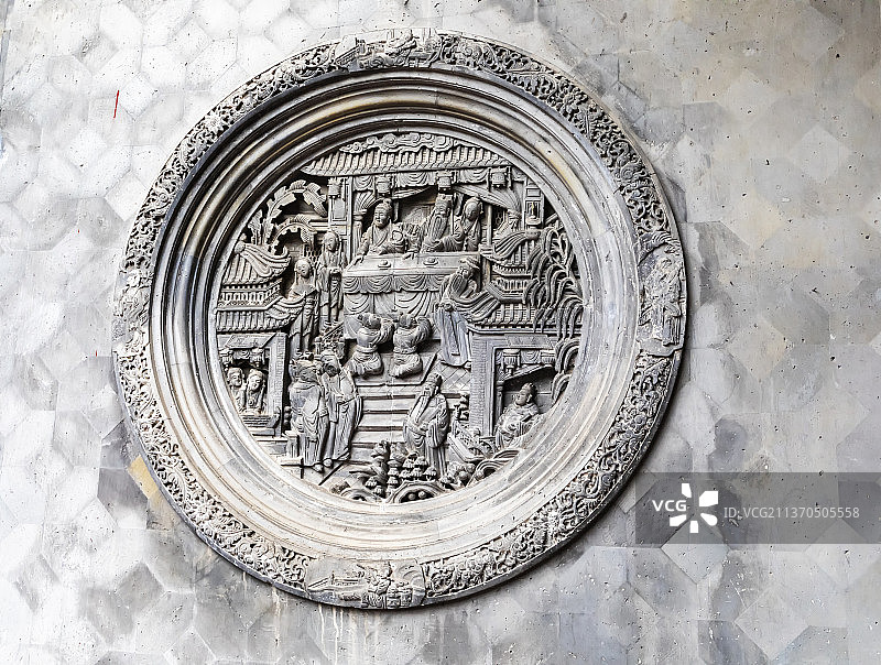 宁波天一阁砖雕图片素材