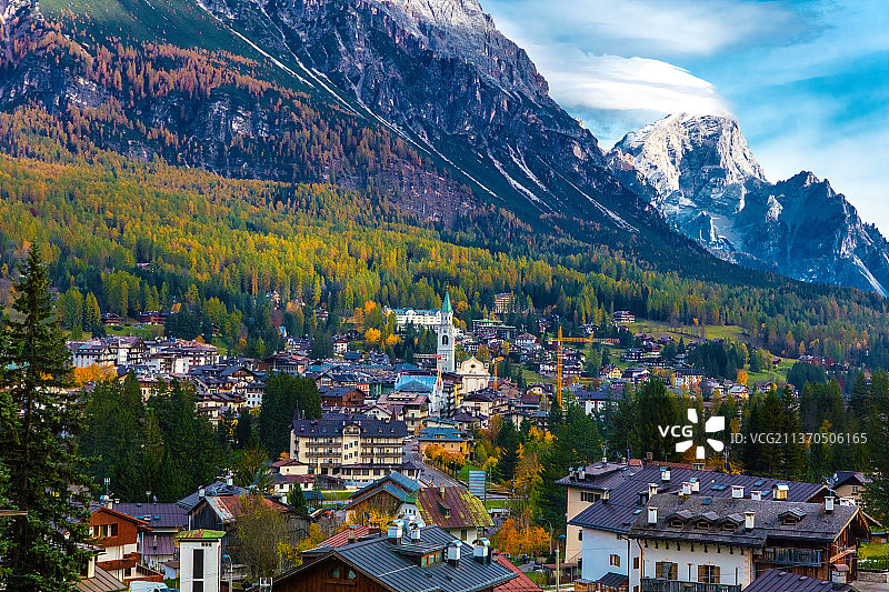 2026年冬奥会举办城市意大利科尔蒂纳丹佩佐Cortina d'Ampezzo图片素材