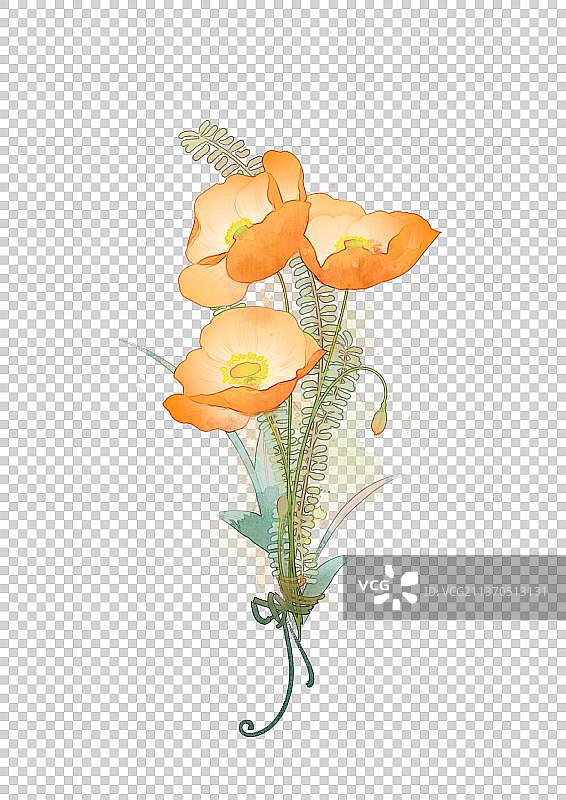 唯美花束插画素材图片素材