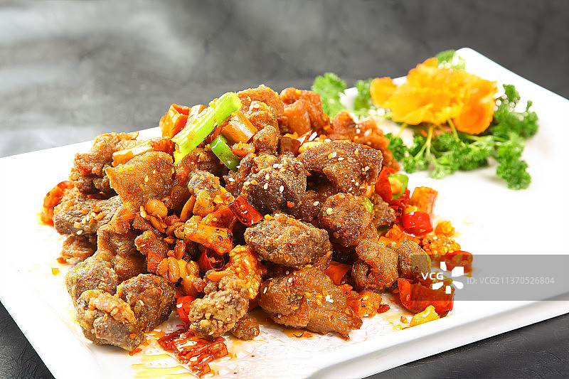 中餐美食-酥椒炒排骨图片素材