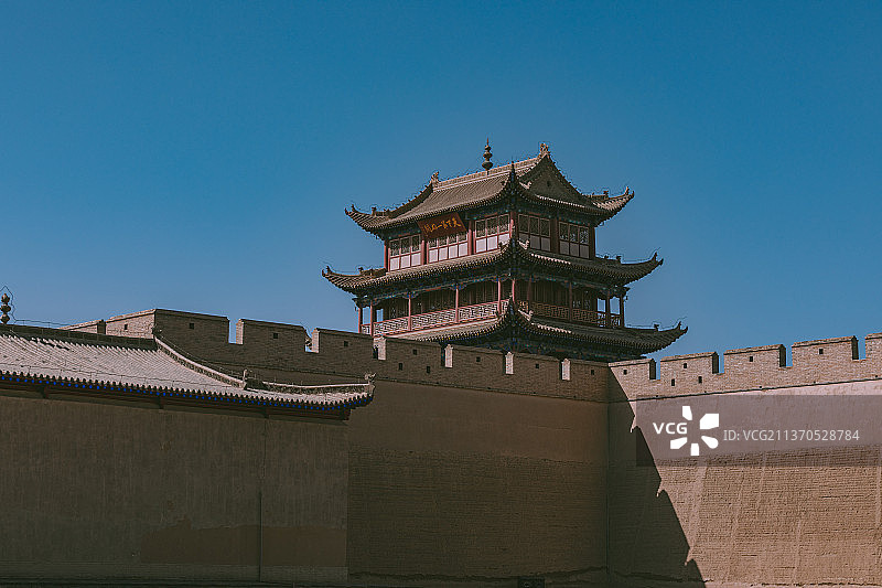 中国甘肃省嘉峪关关城景区内图片图片素材