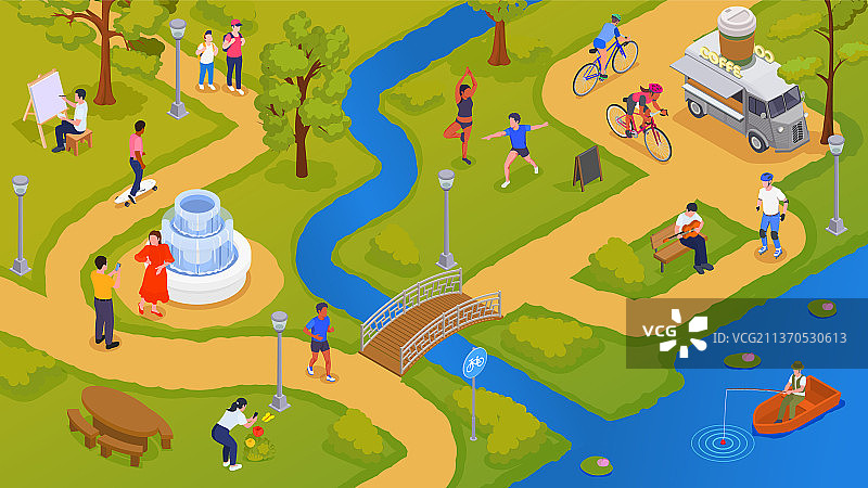 爱好等距背景图片素材