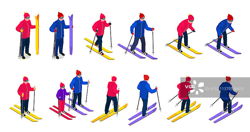 2.5D滑雪等距元素图片素材