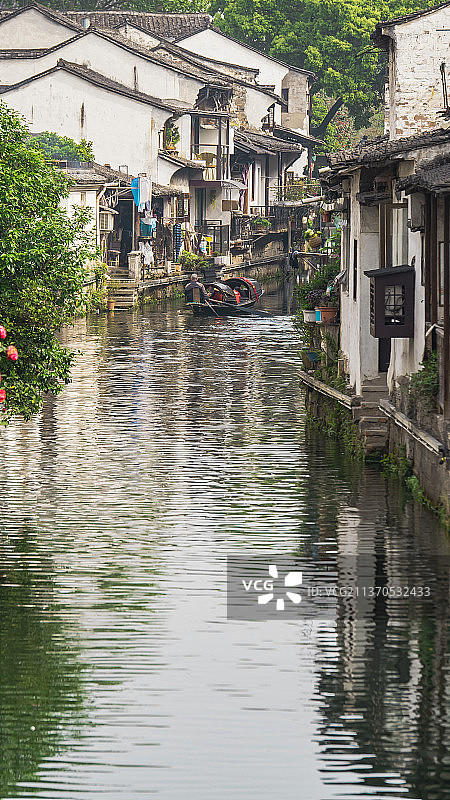浙江绍兴仓桥直街水乡风景图片素材
