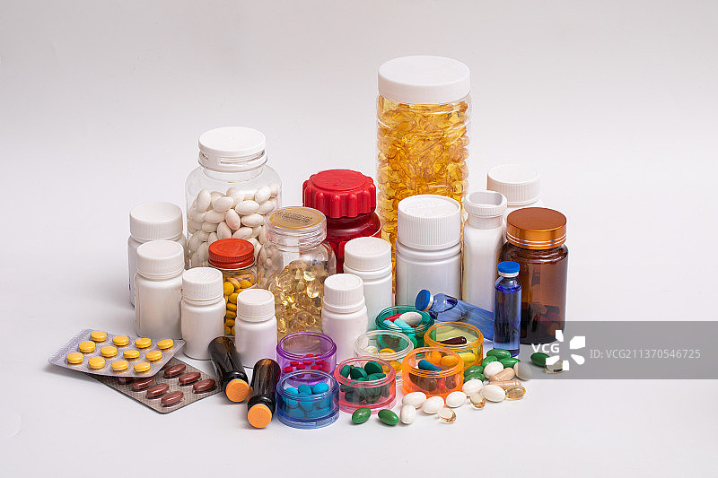 多种药品，药片，五颜六色的药品图片素材