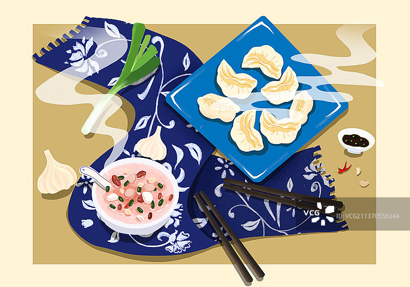 冬至腊八粥饺子传统节日图片素材