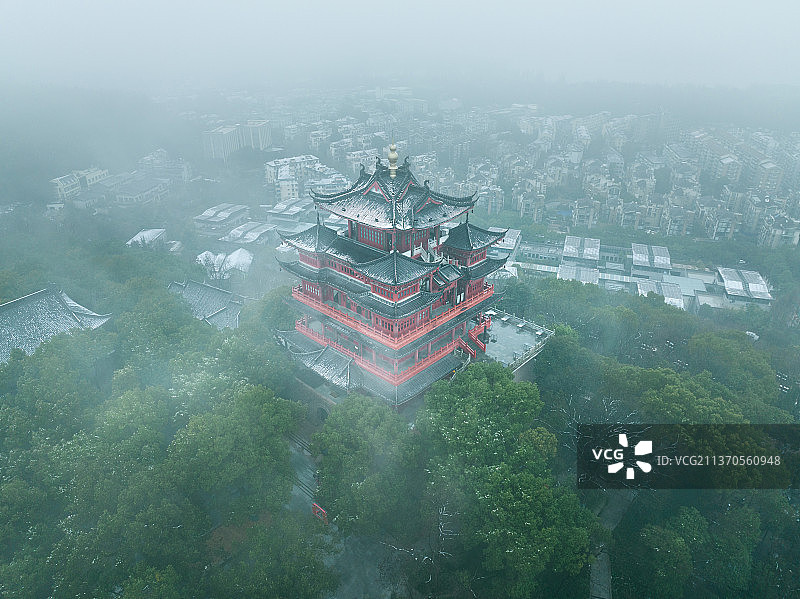 城隍阁雪景图片素材