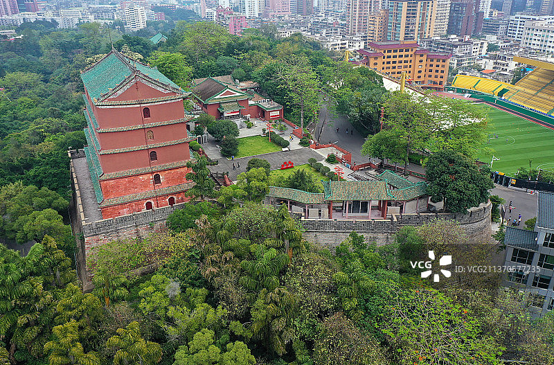 广东省广州市越秀区越秀公园航拍图片素材