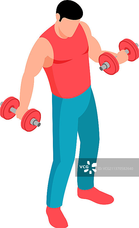 哑铃锻炼2.5D图图片素材