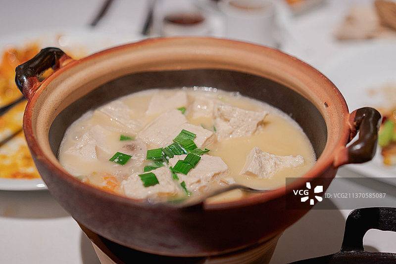 浙江台州临海特色招牌菜农家盐卤豆腐特写图片素材