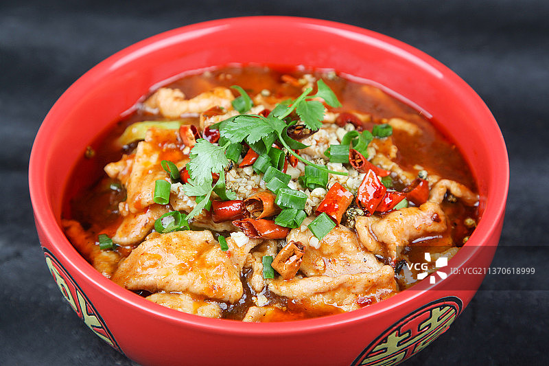 中餐美食-水煮肉片图片素材